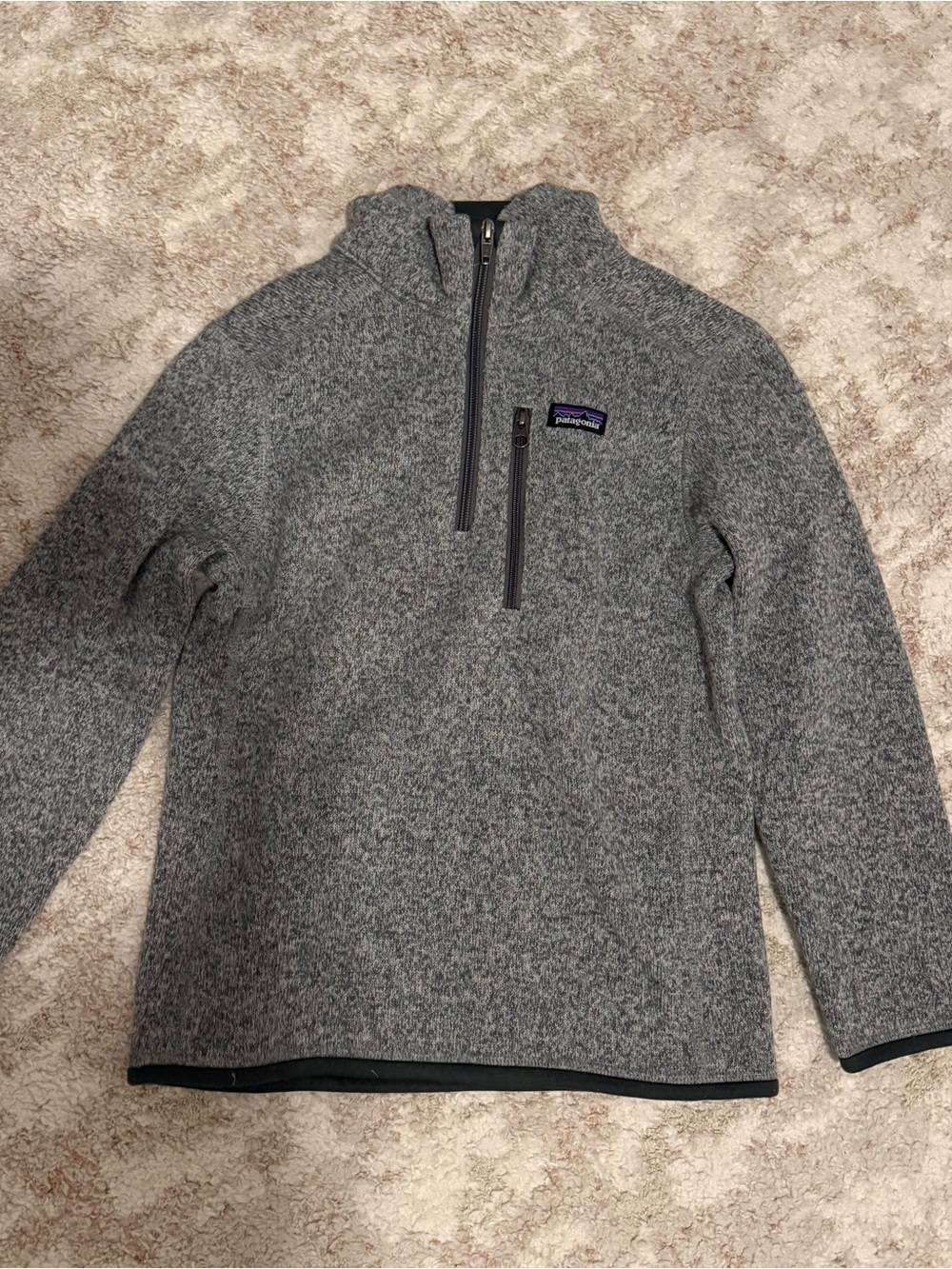 Patagonia Kids Grey Fleece Half-Zip Sweater